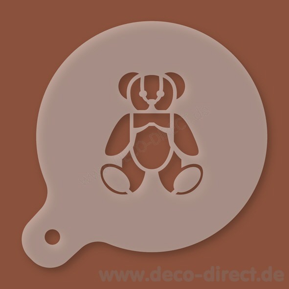 Cappuccino-Schablone Teddy-B&auml;r Kunststoff