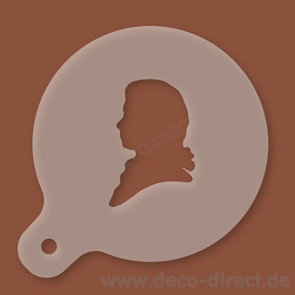 Cappuccino-Schablone Mozart Kunststoff