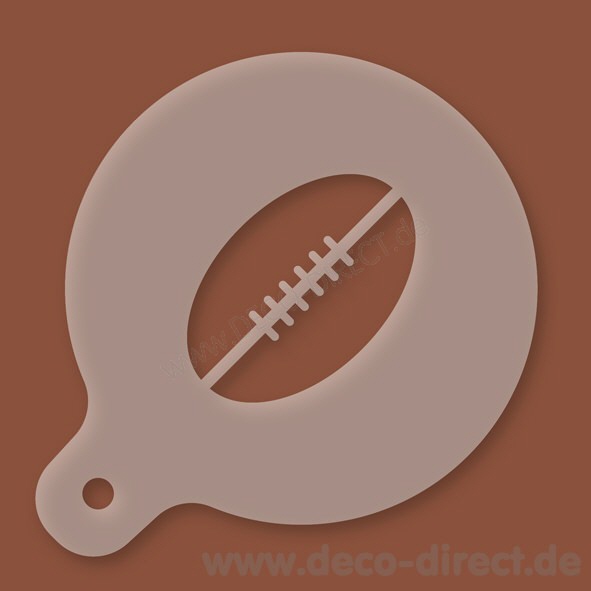 Cappuccino-Schablone Football Kunststoff