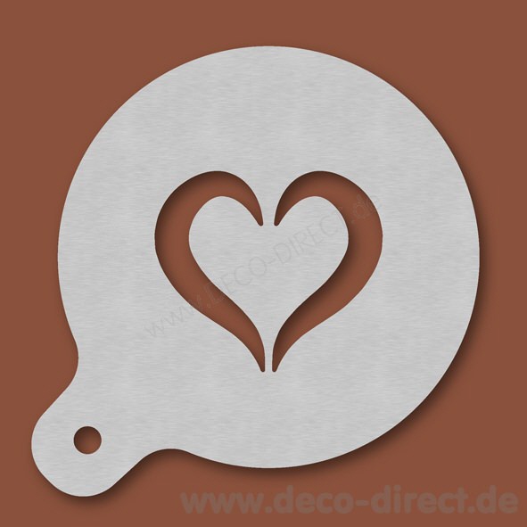 Cappuccino-Schablone Herz zweiteilig