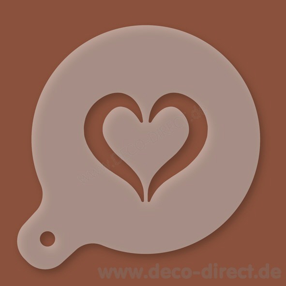 Cappuccino-Schablone Herz zweiteilig Kunststoff