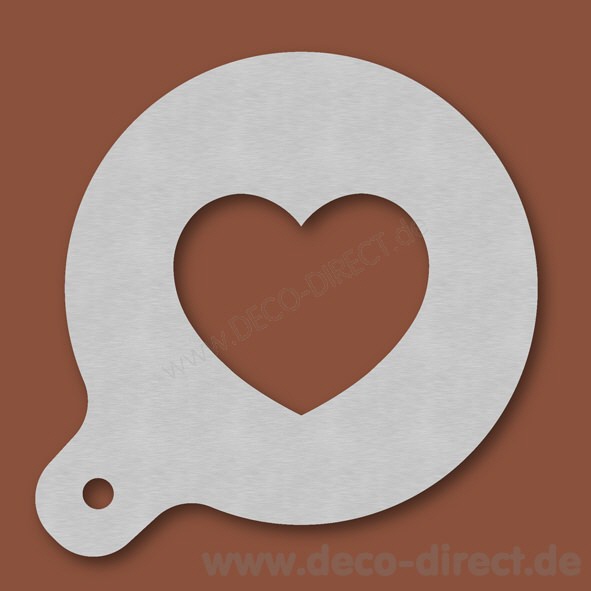 Cappuccino-Schablone Herz 1 Edelstahl
