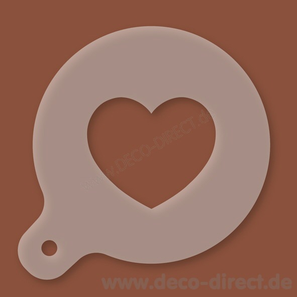 Cappuccino-Schablone Herz 1 Kunststoff