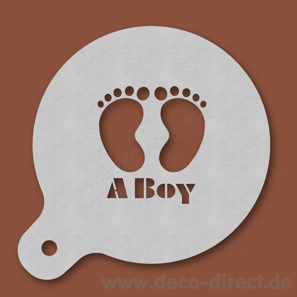 Cappuccino-Schablone F&uuml;&szlig;e A Boy