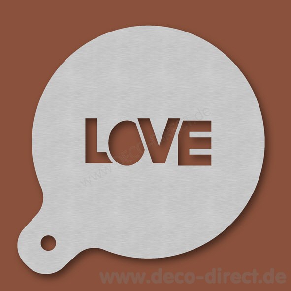 Cappuccino-Schablone LOVE Edelstahl