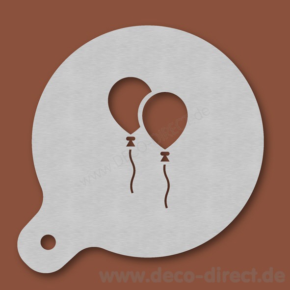 Cappuccino-Schablone Luftballons Edelstahl