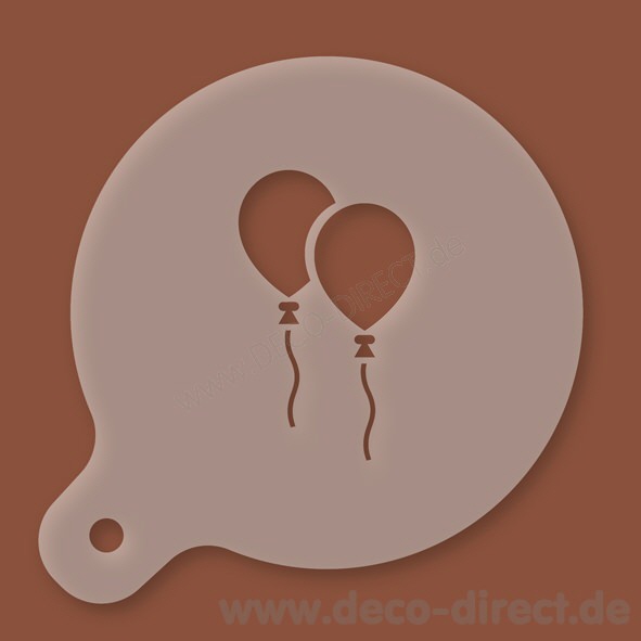 Cappuccino-Schablone Luftballons Kunststoff