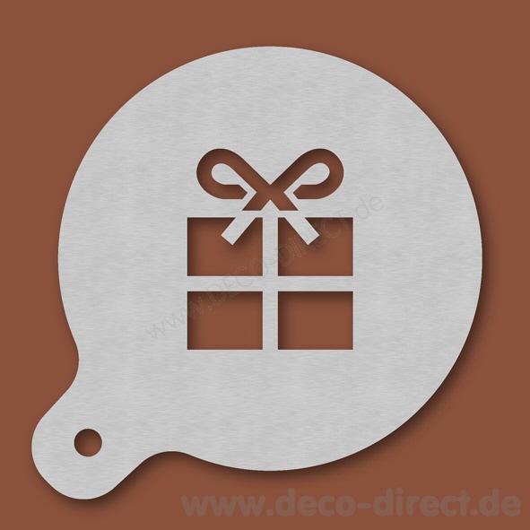 Cappuccino-Schablone Geschenkp&auml;ckchen Edelstahl
