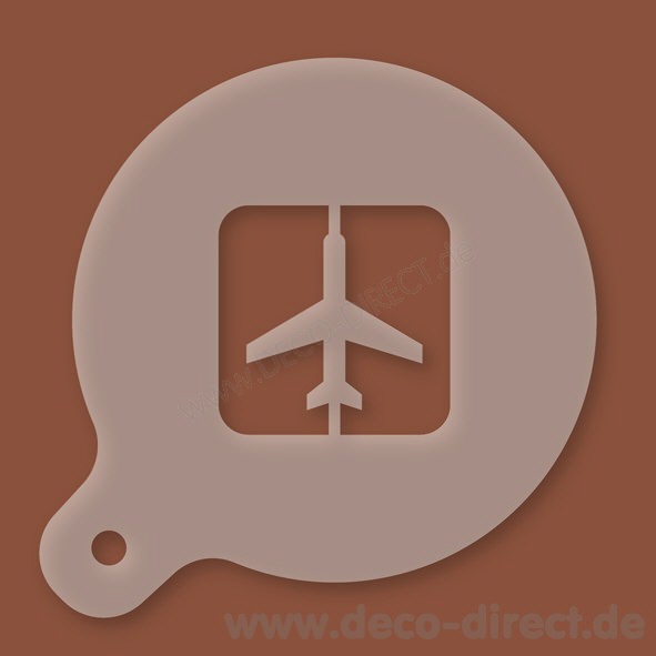 Cappuccino-Schablone Flugzeug Kunststoff