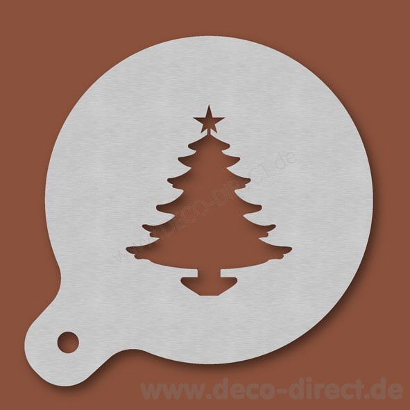 Cappuccino-Schablone Weihnachtsbaum Edelstahl