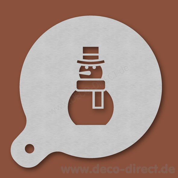 Cappuccino-Schablone Schneemann Edelstahl