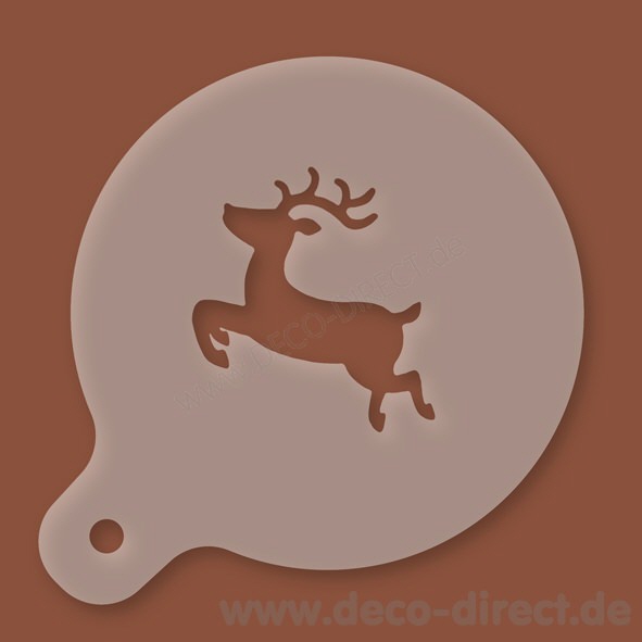 Cappuccino-Schablone Rentier Kunststoff