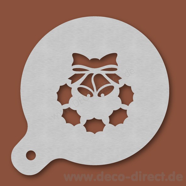 Cappuccino-Schablone Mistelkranz Edelstahl