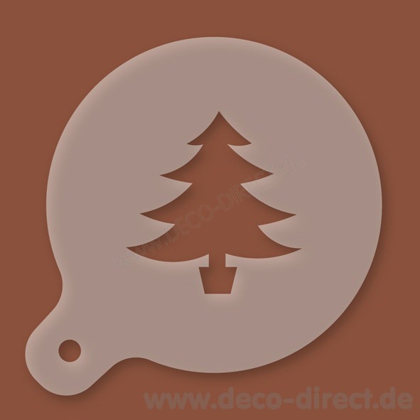 Cappuccino-Schablone Tannenbaum Kunststoff