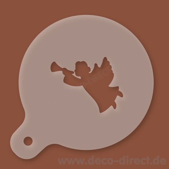 Cappuccino-Schablone Engel fliegend Kunststoff
