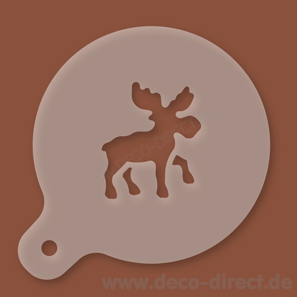 Cappuccino-Schablone Elch Kunststoff