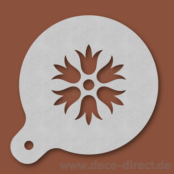 Cappuccino-Schablone Bl&uuml;te 8