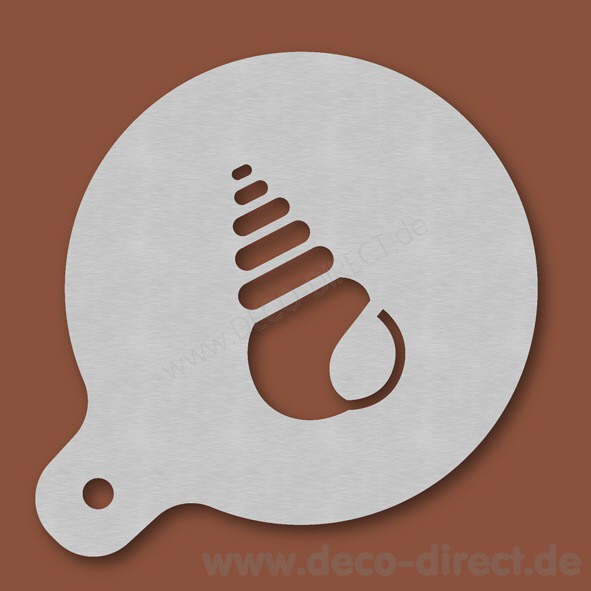 Cappuccino-Schablone Muschel Edelstahl