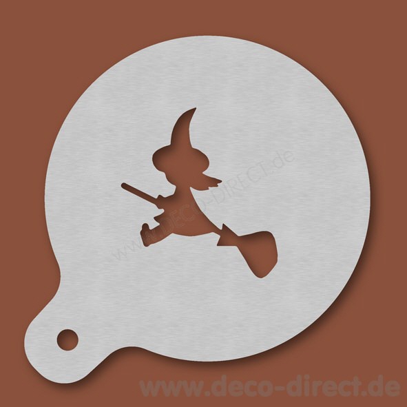 Cappuccino-Schablone Hexe klein Edelstahl