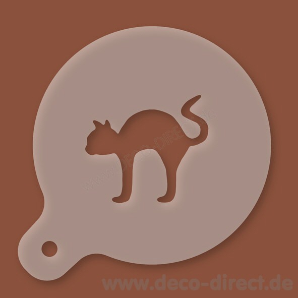 Cappuccino-Schablone Katze mit Buckel Kunststoff