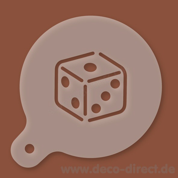 Cappuccino-Schablone W&uuml;rfel Kunststoff