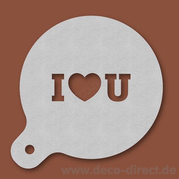 Cappuccino-Schablone I Love U