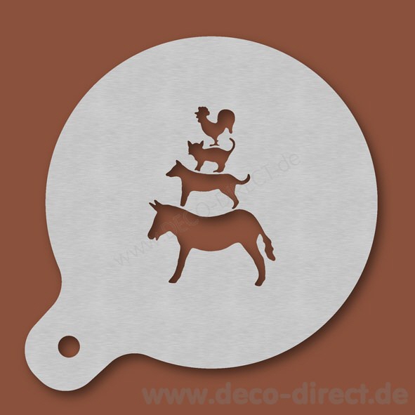 Cappuccino-Schablone Bremer Stadtmusikanten