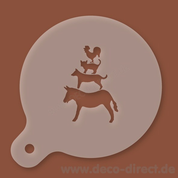 Cappuccino-Schablone Bremer Stadtmusikanten