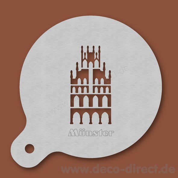 Cappuccino-Schablone M&uuml;nster Rathaus Text