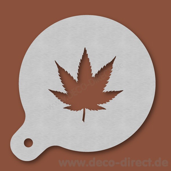 Cappuccino-Schablone Hanfblatt Edelstahl