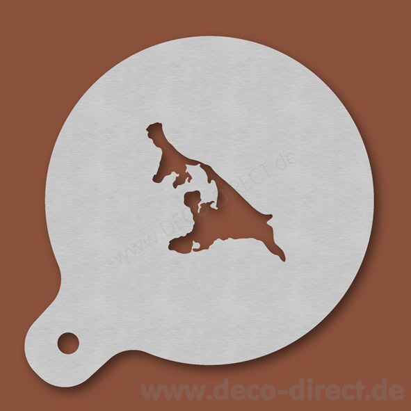 Cappuccino-Schablone Insel Usedom Edelstahl