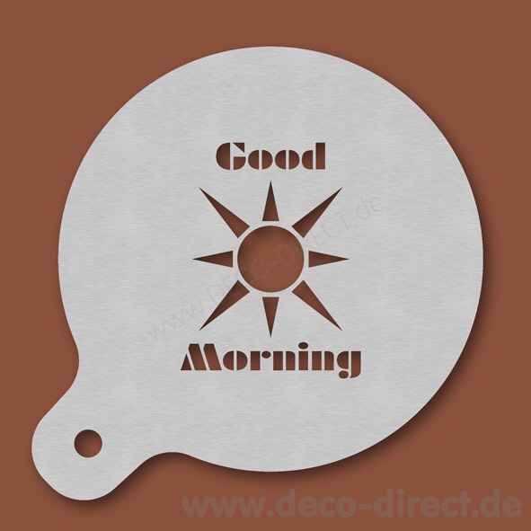 Cappuccino-Schablone Good Morning Sonne Edelstahl