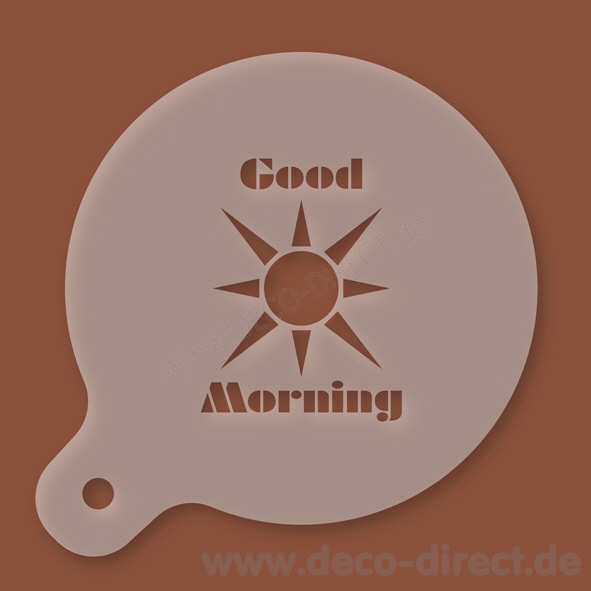 Cappuccino-Schablone Good Morning Sonne Kunststoff