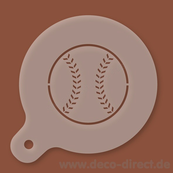 Cappuccino-Schablone Baseball Kunststoff