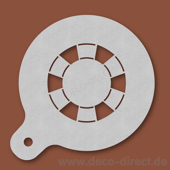 Cappuccino-Schablone Rettungsring Edelstahl
