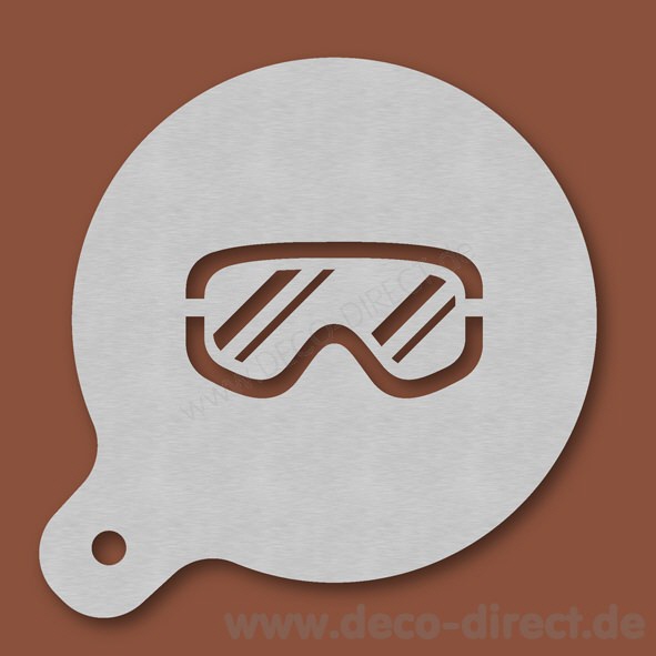 Cappuccino-Schablone Skibrille Edelstahl