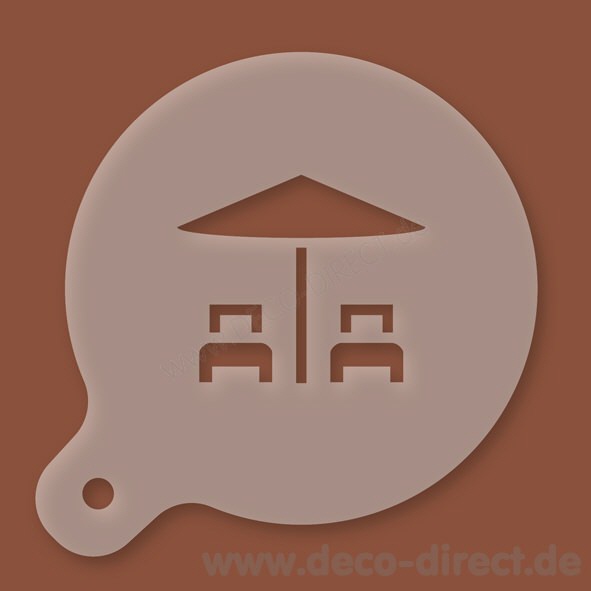 Cappuccino-Schablone Strandliegen Kunststoff