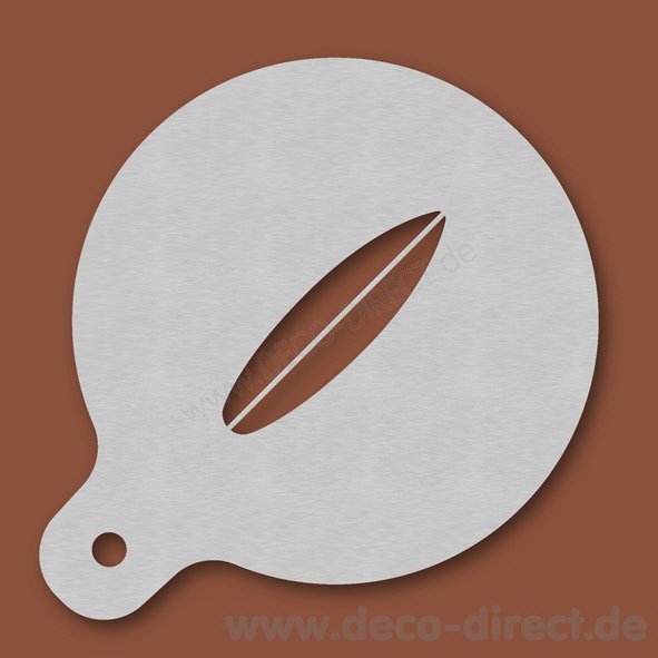 Cappuccino-Schablone Surfbrett Edelstahl