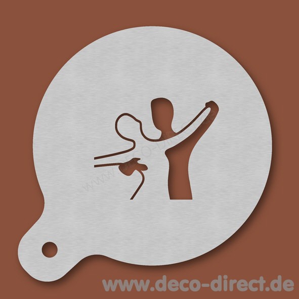 Cappuccino-Schablone Tanzpaar Edelstahl