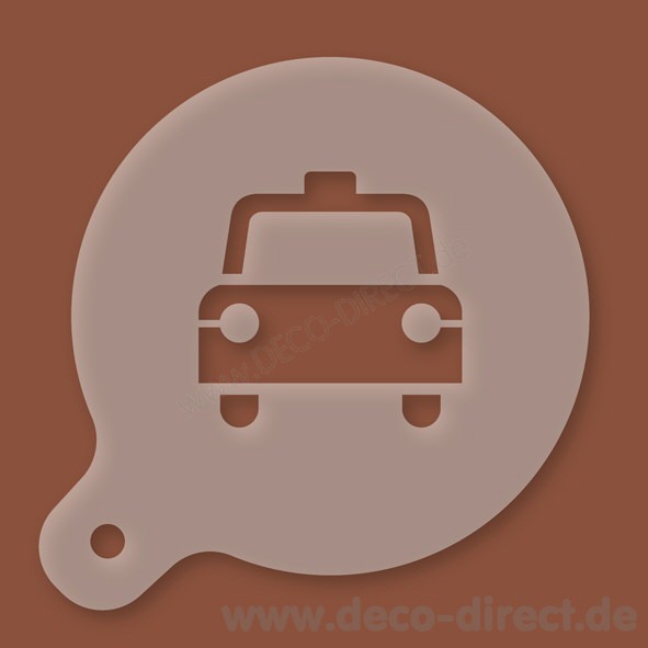 Cappuccino-Schablone Taxi Kunststoff