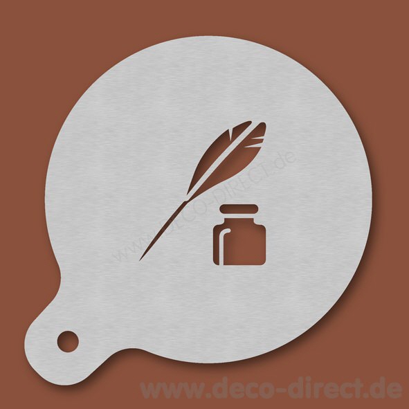 Cappuccino-Schablone Feder & Tinte Edelstahl