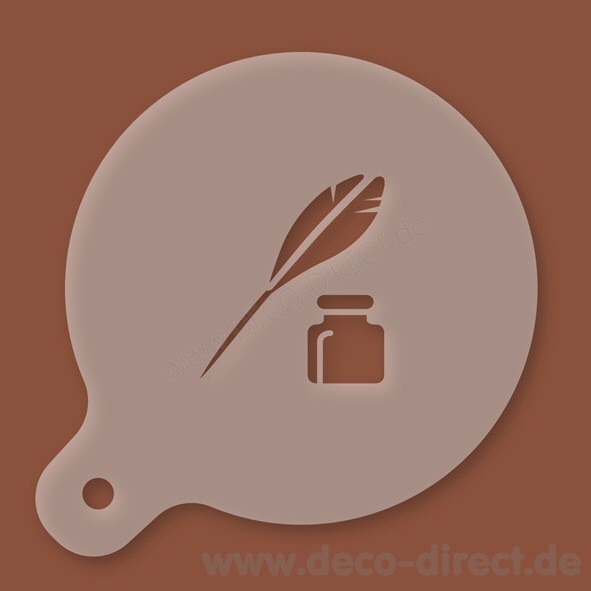 Cappuccino-Schablone Feder & Tinte Kunststoff