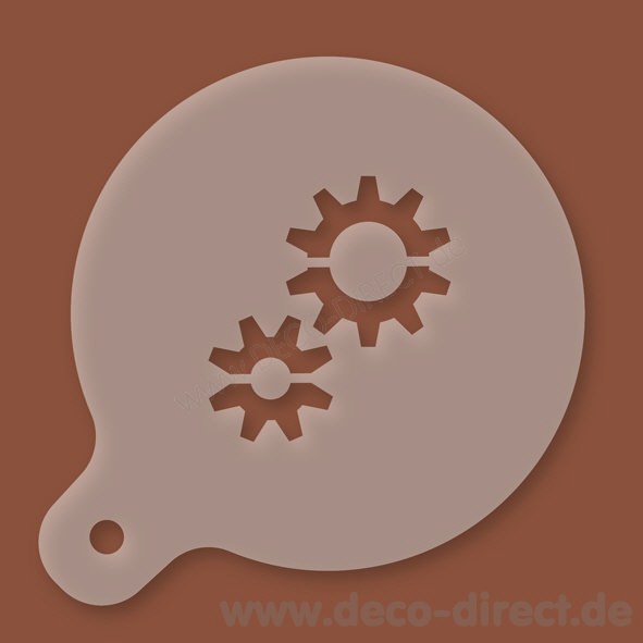 Cappuccino-Schablone Zahnr&auml;der Kunststoff