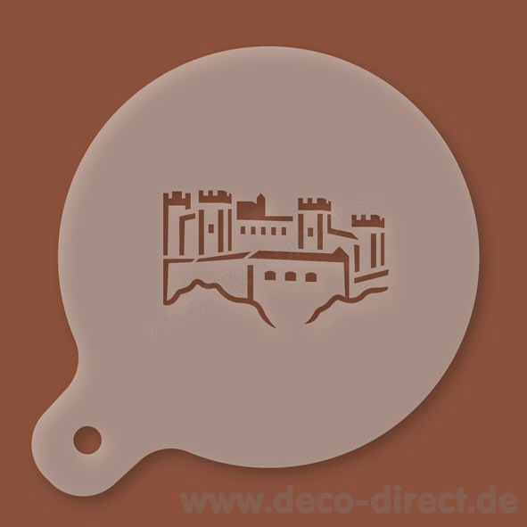 Cappuccino-Schablone Salzburg Festung Kunststoff