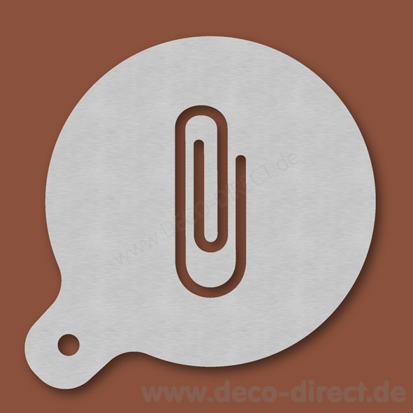 Cappuccino-Schablone B&uuml;roklammer Edelstahl