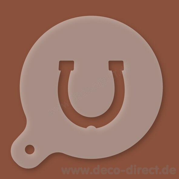 Cappuccino-Schablone Hufeisen Kunststoff