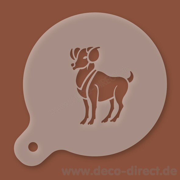 Cappuccino-Schablone Widder Kunststoff