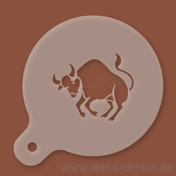 Cappuccino-Schablone Stier Kunststoff