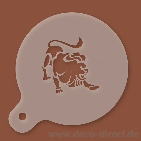 Cappuccino-Schablone L&ouml;we Kunststoff