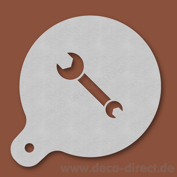 Cappuccino-Schablone Schraubenschl&uuml;ssel Edelstahl